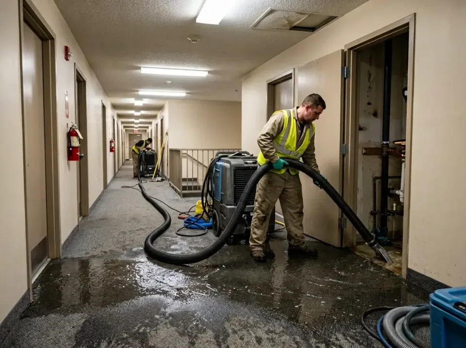 multi-unit-apartment-hallway-f-005 — frequently asked questions, Emergency Burst Pipe Water Extraction & Removal in Green Is…
